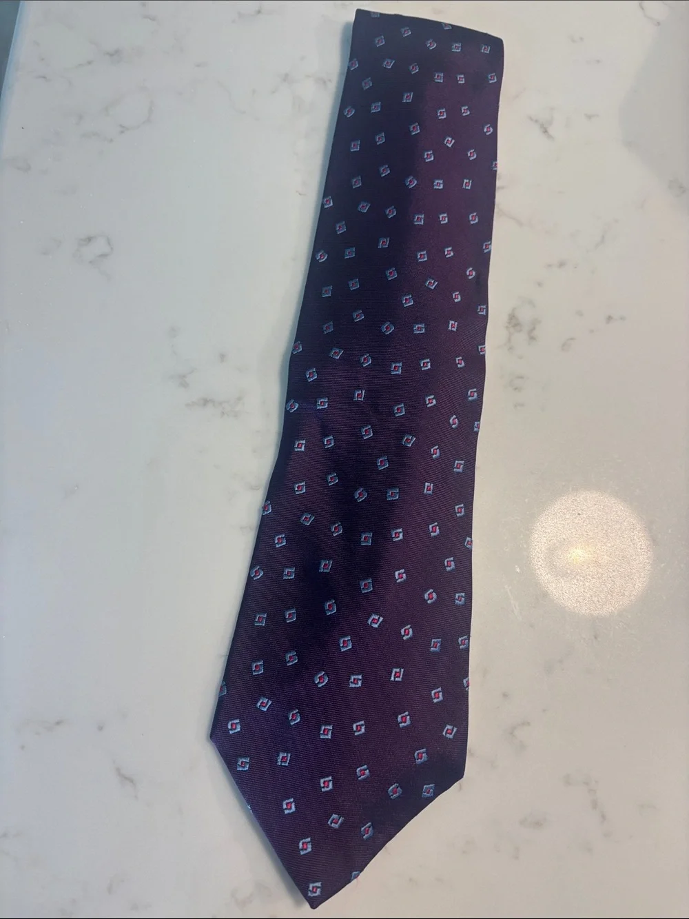Charvet Purple Geometric Silk Tie